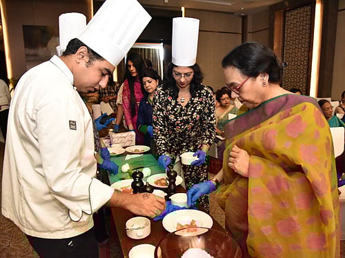 EXOTIC DISPLAY: Chef Wasim with the guests.