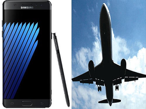 The ban remains on Galaxy Note 7, which has seen battery overheating, manufactured before September 15 and having a white battery charge indication on the screen. File photo