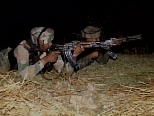 Jawans on alert in Baramulla . ANI
