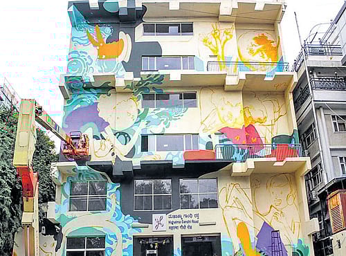 INTERACTIVE Harsh's work in progress at the Church Street entrance of the MG Road Metro station.