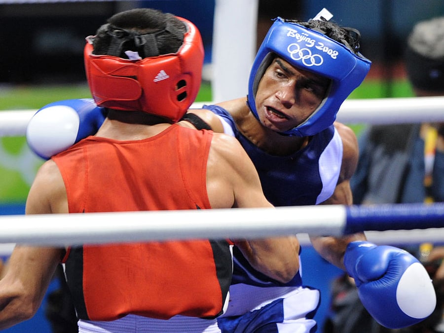 Jitender Kumar was all of 20 when he lit up no smaller than the Olympic stage with a couple of lion-hearted performances before nine stitches on his jaw left him severely hampered for what could have been a historic medal-confirming bout. DH File photo.