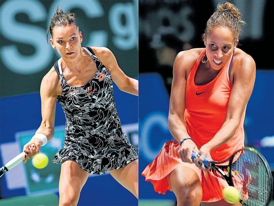 two too few: Agnieszka Radwanska (left) was briefly trained by Martina Navratilova while Madison Keys was by coached Lindsay Davenport. reuters