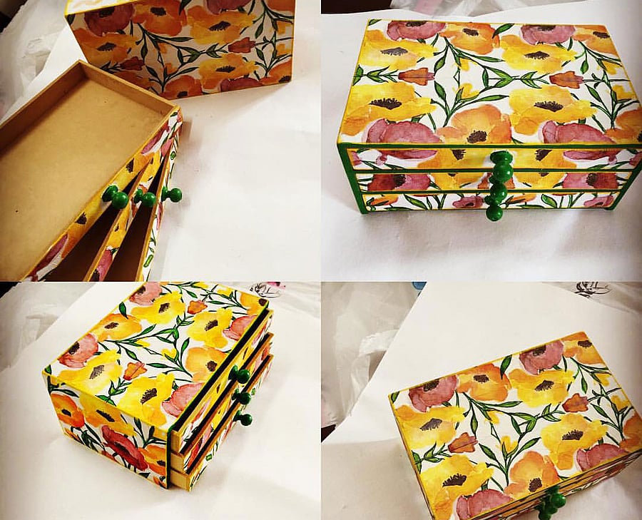 Old is gold: Bring out old tin boxes by upcycling them with the use of old newspapers or funky cut-outs. Photo courtesy: POSH Creative Studio