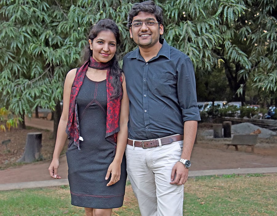 At ease: Lavina and Krishna Agarwal at Cubbon Park. DH PHOTO BY B H SHIVAKUMAR