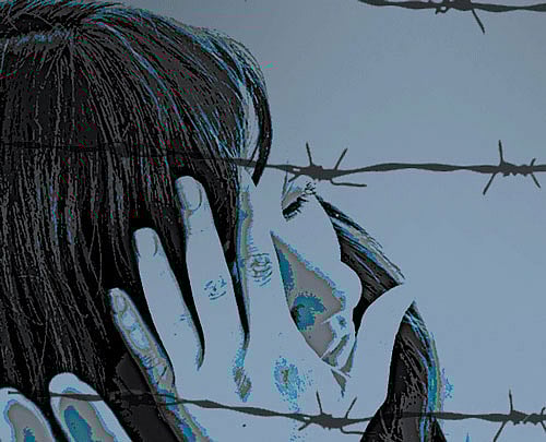 The survey conducted by NGO ActionAid in four countries showed that 41 per cent of Indian women experienced harassment before they attained the age of 19. DH Illustration