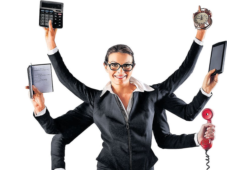 Apart from the chores at home, she helps out her husband and two grown-up children and also minds her own clinic. Fatigue worsened by a stressed out mind is her constant companion. She doesn't even have time for a leisurely cup of tea with her friends.