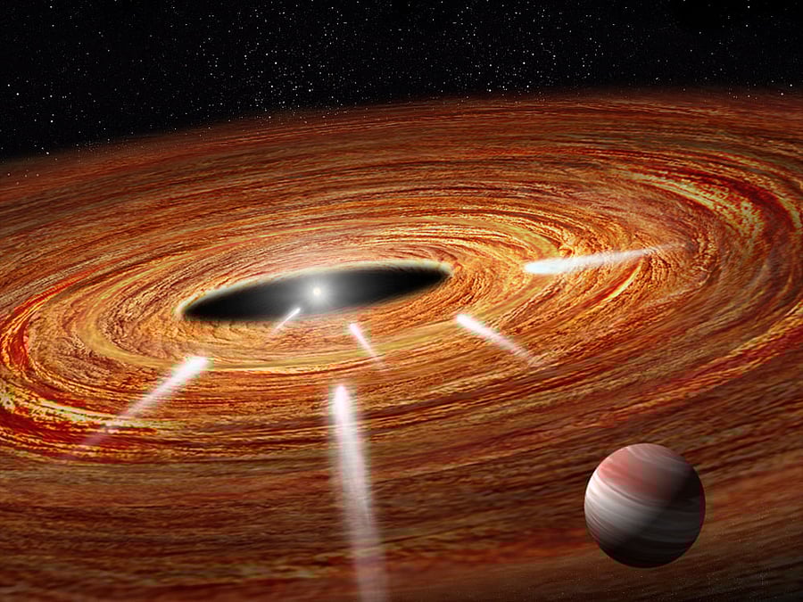 A young gas-giant planet has been observed in that star's vast debris disk. The stellar group is important to study because it is the closest collection of young stars to Earth. At least 37.5 per cent of the more massive stars in the Beta Pictoris Moving Group either have a directly imaged planet, such as 51 Eridani b in the 51 Eridani system, or infalling star-grazing bodies, or, in the case of Beta Pictoris, both types of objects. The grouping is at about the age that it should be building terrestrial planets, Grady said. Picture courtesy Twitter