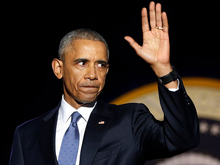 U.S. President Barack Obama concludes his farewell address in Chicago, Illinois, U.S. January 10, 2017. REUTERS