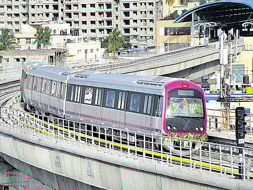 The government had not decided whether the Metro link to the airport would be implemented under Phase II or III. DH File Photo.