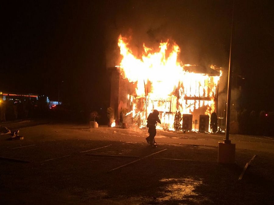 Police believe a fire at a Bellevue mosque yesterday was set by the man but they said there was no evidence of a hate crime. Image: Twitter