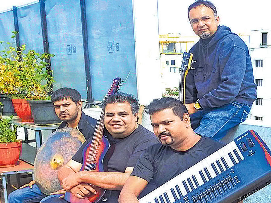 EXPERIMENTAL (From left) Karthik Mani, Prakash Sontakke, Shadrach Solomon and (behind) Kedar Nayak.
