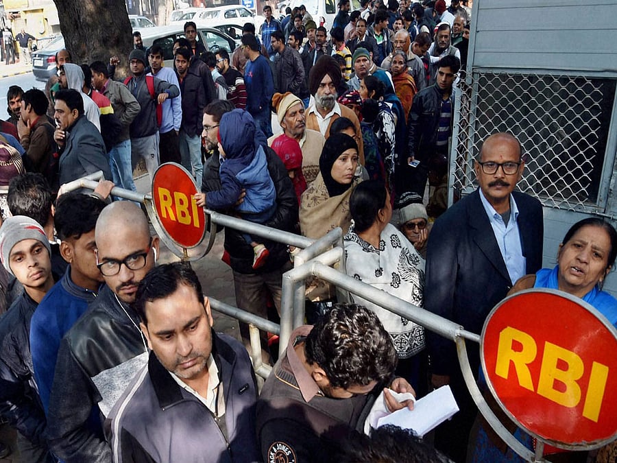 RBI is understood to have informed PAC that the exchange of the currency took place at thousands of bank branches and post offices over the 50 days demonetisation period. The collected notes were deposited in 4,000 currency chests. PTI photo