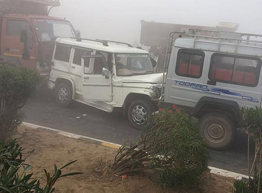 A total of 35 vehicles were involved in the collision. screen grab