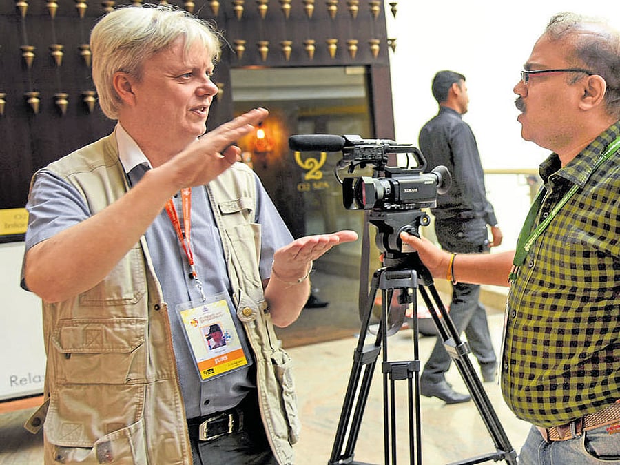 British director Paul Spurrier at Biffes on Tuesday.
