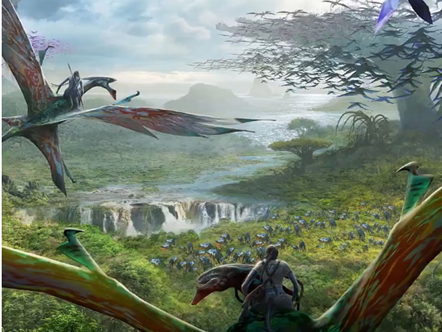 'The World of Avatar' will include a family-friendly water ride the "Na'vi River Journey,' which will bring journeying guests through a bioluminescent rainforest, showcasing native fauna reminiscent of the film's glowing environment. Screengrab