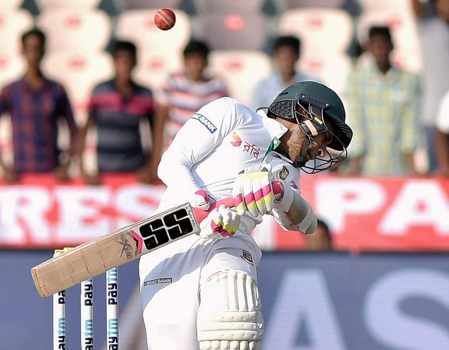 Captain's knock: Bangladesh's Mushfiqur Rahim en route to his unbeaten 81. PTI