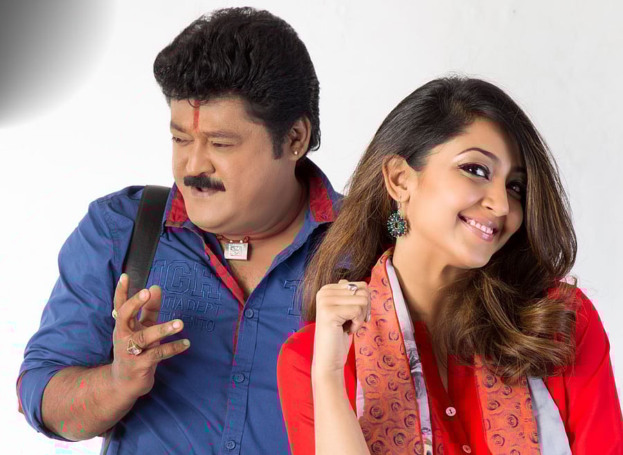 Jaggesh and Aindrita Ray in Melkote Manja.