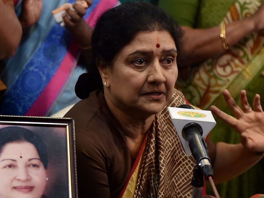 late J Jayalithaa's close aide Sasikala. PTI file photo