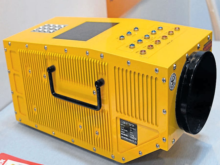 A bomb detector developed by the DRDO was on display  at the aerospace and defence exhibition on Saturday.  dh PHOTO / Kishor Kumar Bolar