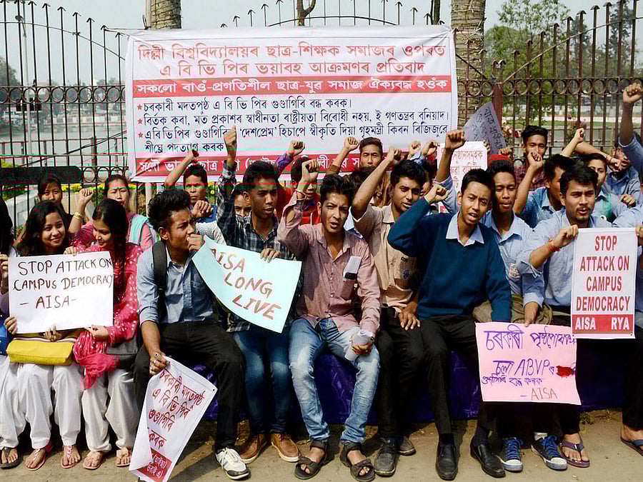 Hundreds of students from various states, including Kerala, Tamil Nadu, Maharashtra and West Bengal, participated in the protest march on Friday amid heavy deployment of police. PTI file photo