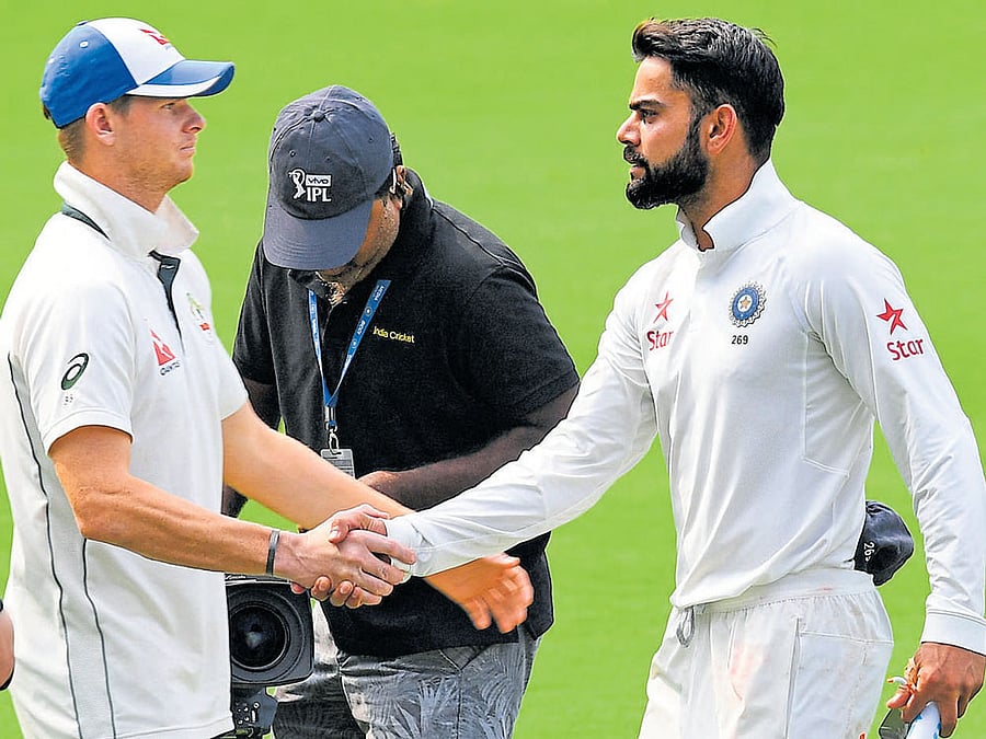 The ICC yesterday decided not to press charges against Smith as well as opposition captain Kohli, who was quick to report Smith's glance towards the dressing room with the on-field umpire. DH file photo