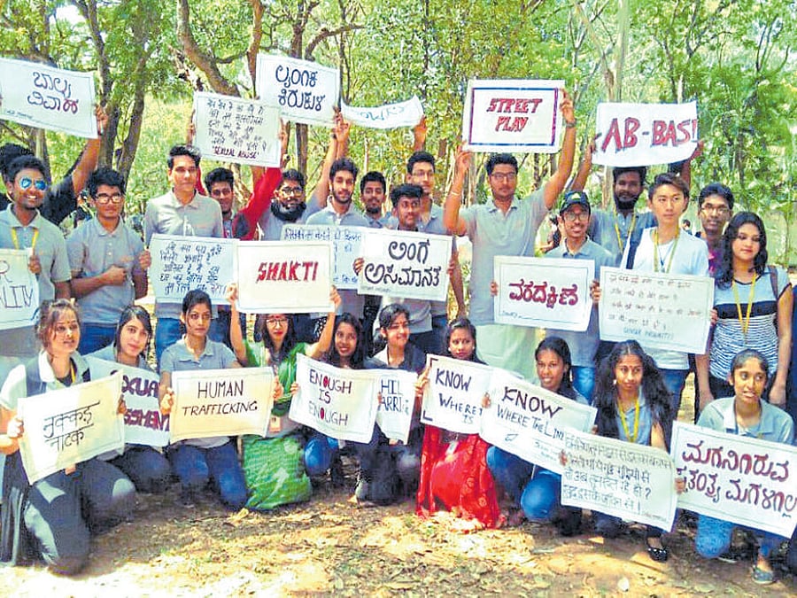 strong message From the street play enacted by the  students.