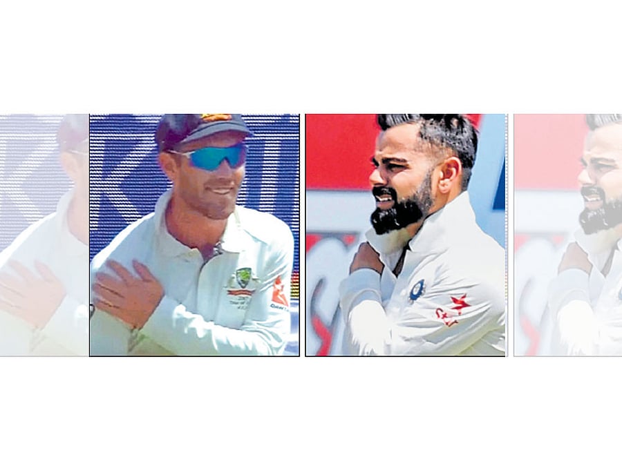 Maxwell playacted the injury, clutching his left shoulder with an impish smile. It was an obvious reference to Kohli who had hurt himself at the same place while making a similar dive.