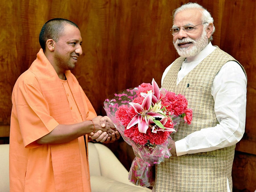 It noted that AdityaNath has made a political career of demonising Muslims.The editorial said Uttar Pradesh badly needs development and not ideological showmanship.  PTI Photo