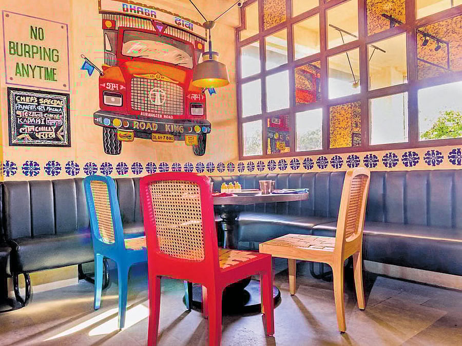 colourful ambience An inside view of the restaurant.