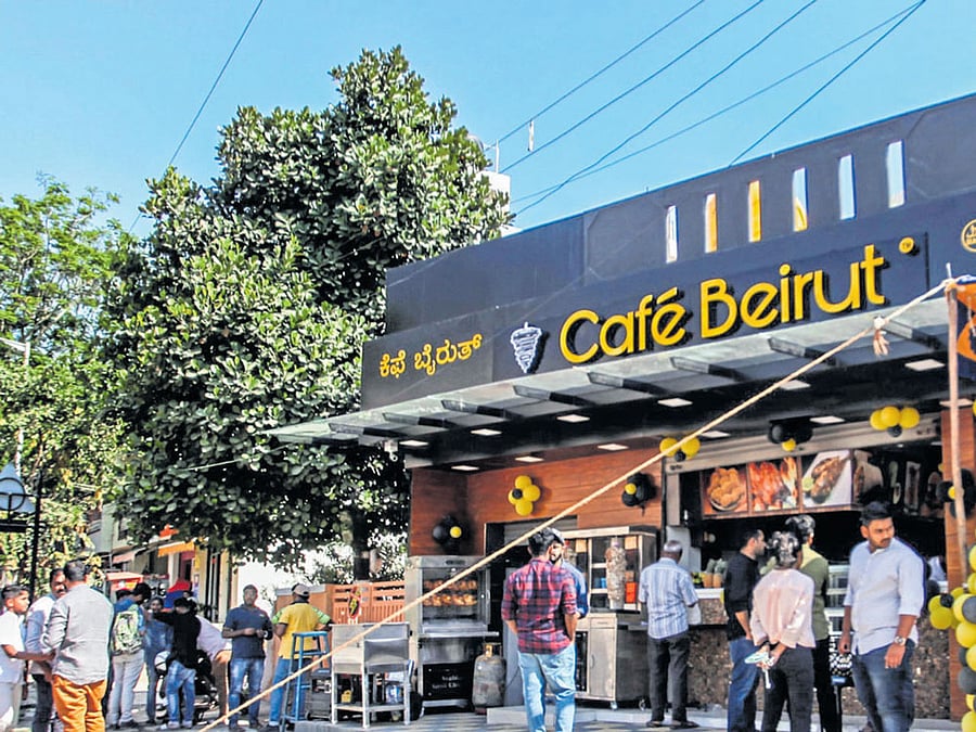 quaint An outside view of the cafe.