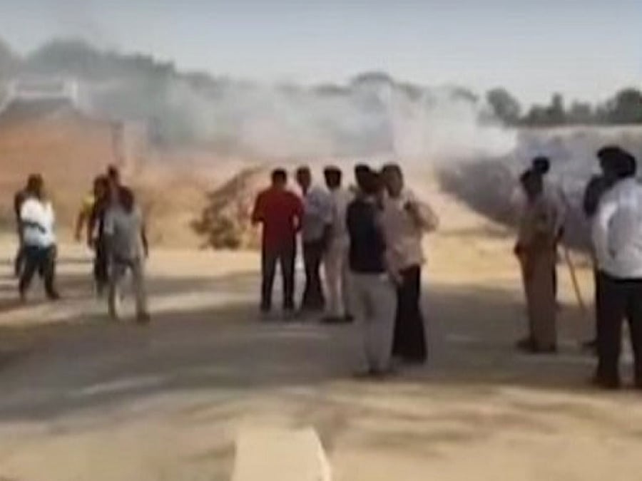 Top police officials rushed to the spot and the State Reserve Police (SRP) teams were deployed. The situation was now under control, police said. The violence started following a minor fight between students of two communities, an official of Chanasana police station said. Picture courtesy Twitter