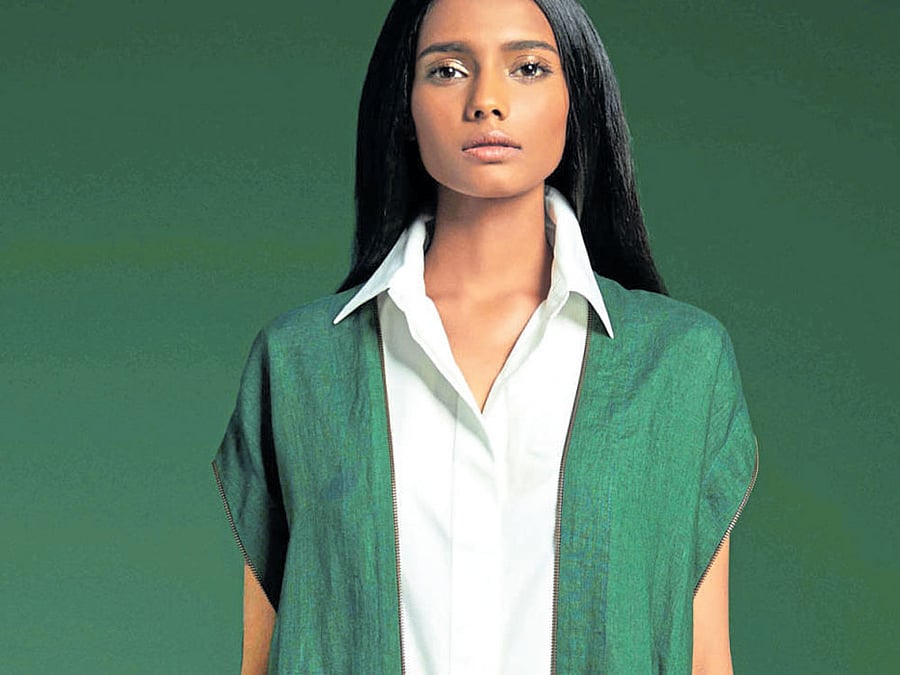 chic (Above and left) Models sporting designs by Payal.