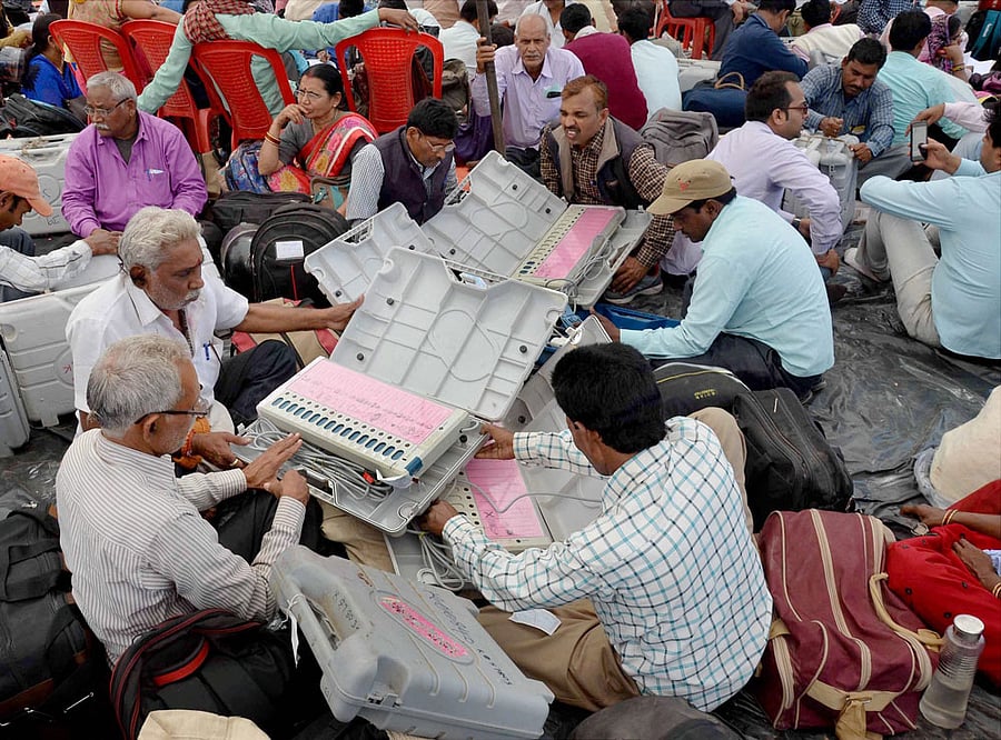 The opposition leaders are demanding that VVPAT (paper trail of voting) be introduced in all future elections. The Congress has also been pushing for use of ballot papers instead of EVMs in upcoming elections in view of the alleged tampering. The parties are demanding that the EC dispel the apprehensions they have and reassure the people of the country and voters on the serious issue. PTI file photo