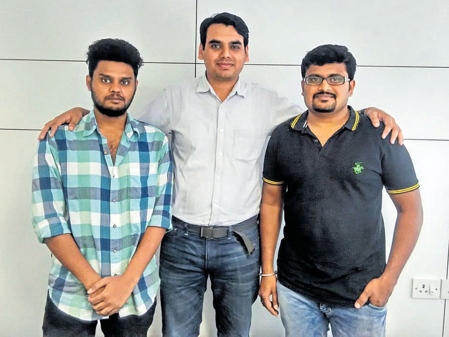 INNOVATIVE Team (From left) Aswathaman R, Rajesh G and Manoj R.