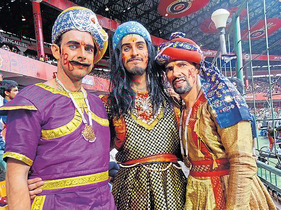 jazzy IPL matches have been seeing people coming out in fancy outfits and accessories. (Above) Jamison Fletcher, Jari Aro-Heinila and Timo Saarotmaa.