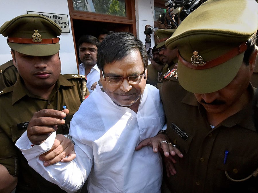Gayatri Prajapati was on the run since the rape accusation against him was brought up. Photo credit: PTI.