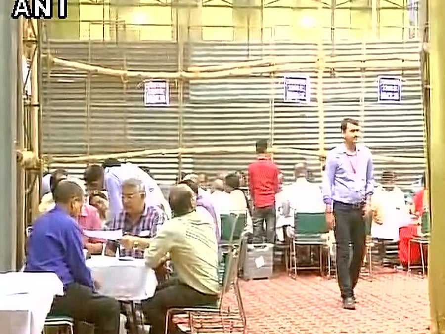 The early victories combined with positive trends reflected BJP's success in overcoming anti-incumbency despite ruling the three civic bodies including East Delhi Municipal Corporation(EDMC) for last 10 years. The BJP was leading in all the three-North, South and East Delhi Municipal Corporations. While rivals Congress and AAP were left far behind. Picture courtesy ANI