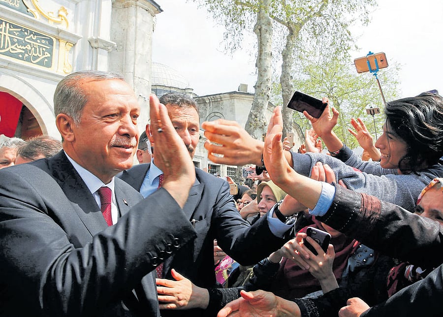 Erdogan's visit to India is his first foreign visit since the controversial vote that consolidated his executive powers.