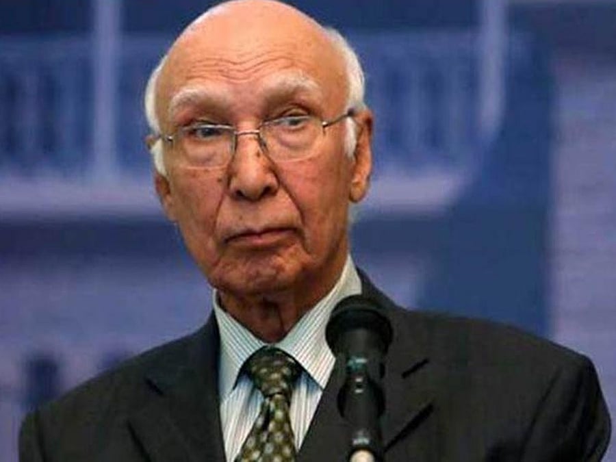 Pakistan Foreign Affairs Advisor Sartaj Aziz. Image courtesy Twitter.