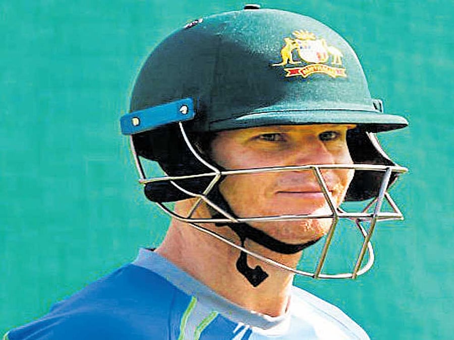 Steve Smith at the nets on Thursday. AFP