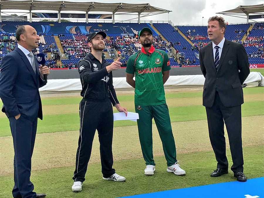 The game was scheduled to start at 3 pm IST but was delayed due to a wet outfield. Image: twitter