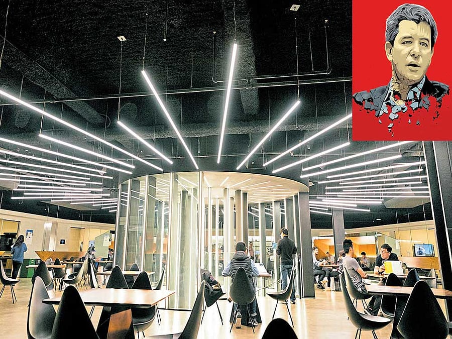 fall from fortunes: Uber's offices in San Francisco. Travis Kalanick's (inset) spectacular rise and fall at Uber contains many lessons for the technology industry. But one lesson should rise above the others: this was not just Kalanick's failure - it was far bigger. nyt