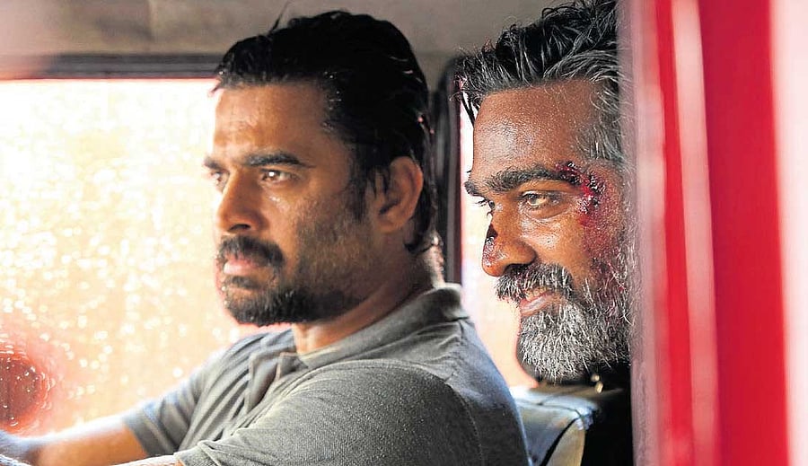 Dual Power: Madhavan and Vijay Sethupathi in 'Vikram Vedha'.