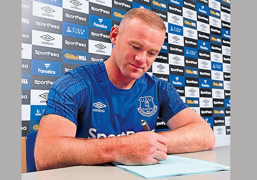 Fresh start Wayne Rooney pens a new deal with Everton on Sunday. Twitter.