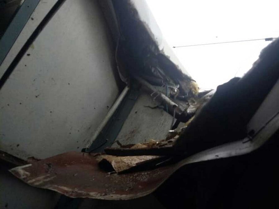 Three wounded as boulder crashes on Hubli Express