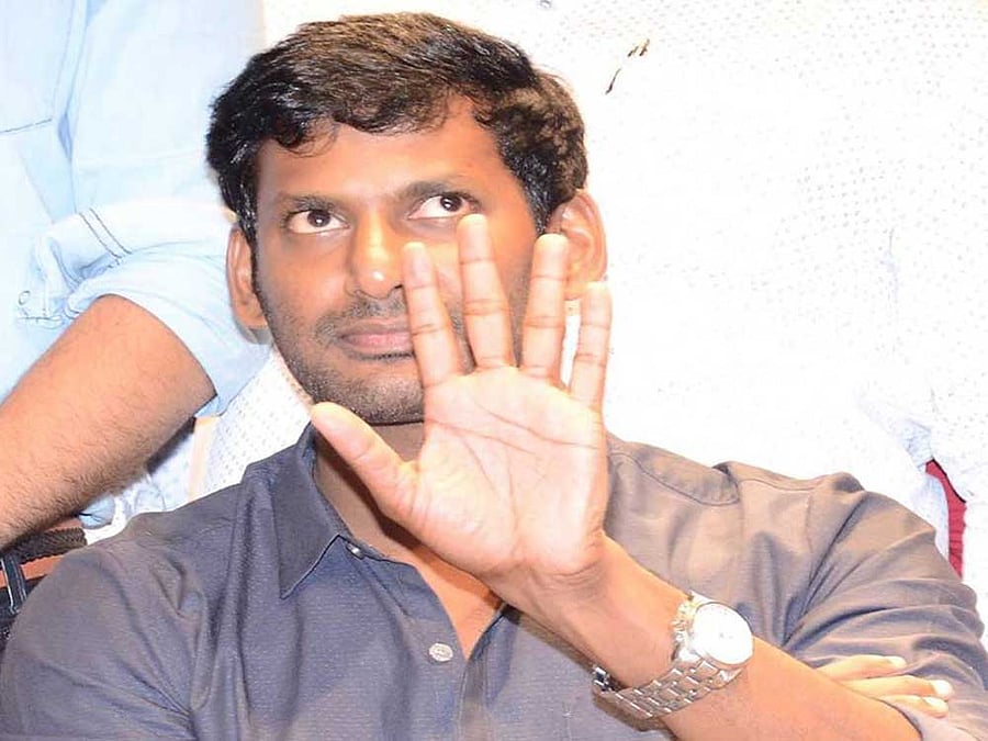 Vishal is also the president of the Tamil Film Producers' Council and general secretary of the Nadigar Sangam. Image courtesy Facebook