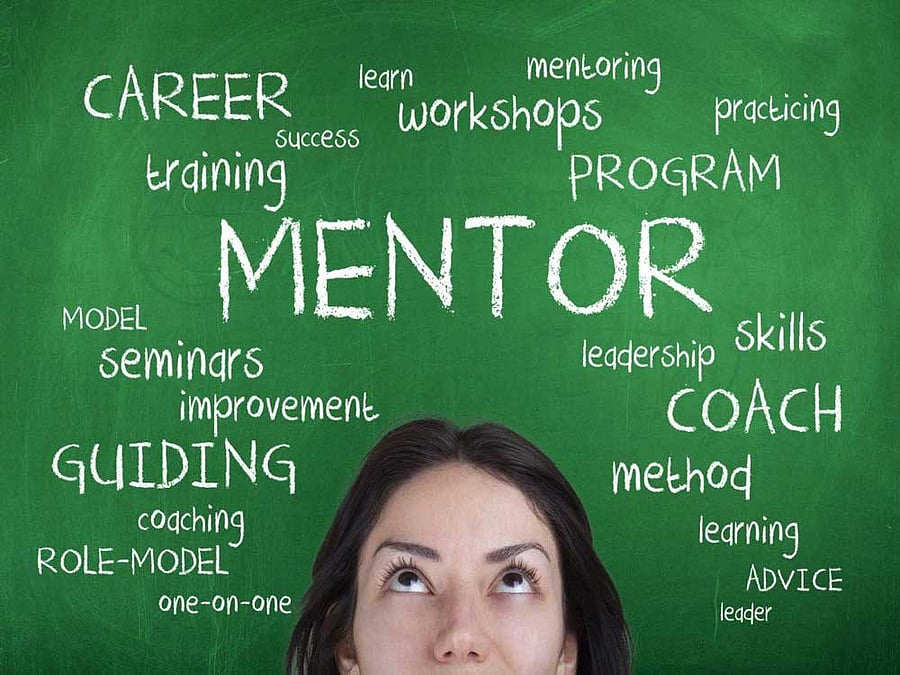 Woman with Mentor word cloud  mentors