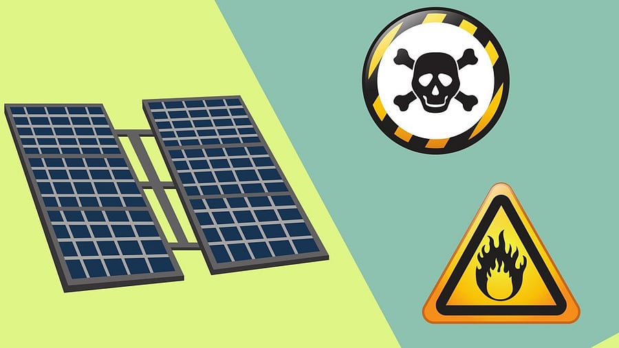 Researchers used discotic liquid crystals to increase the efficiency of solar cells. ILLUSTRATION BY PURABI DESHPANDE/ GUBBI LABS
