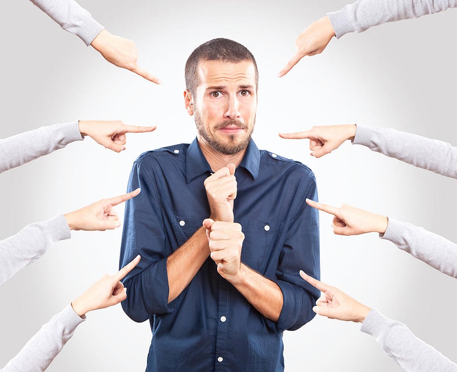 Worried young man being accusedCriticism