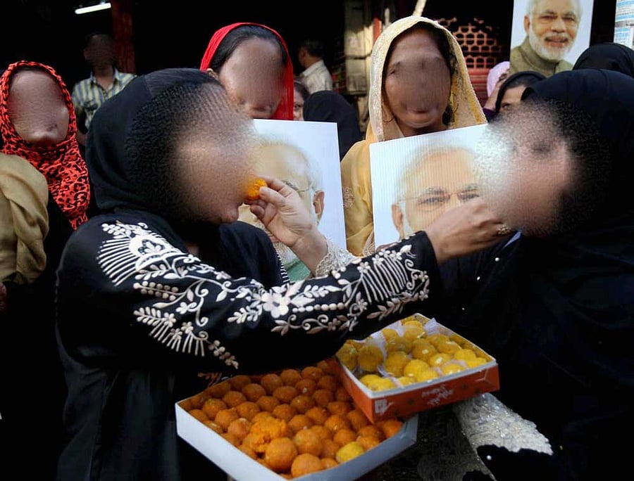 A few burqa-clad women, who had gathered near the historic Rumi Darwaja (gate) here on Thursday, said that they were 'promised' that they would get pension if they did  as told. (PTI file photo for representation)